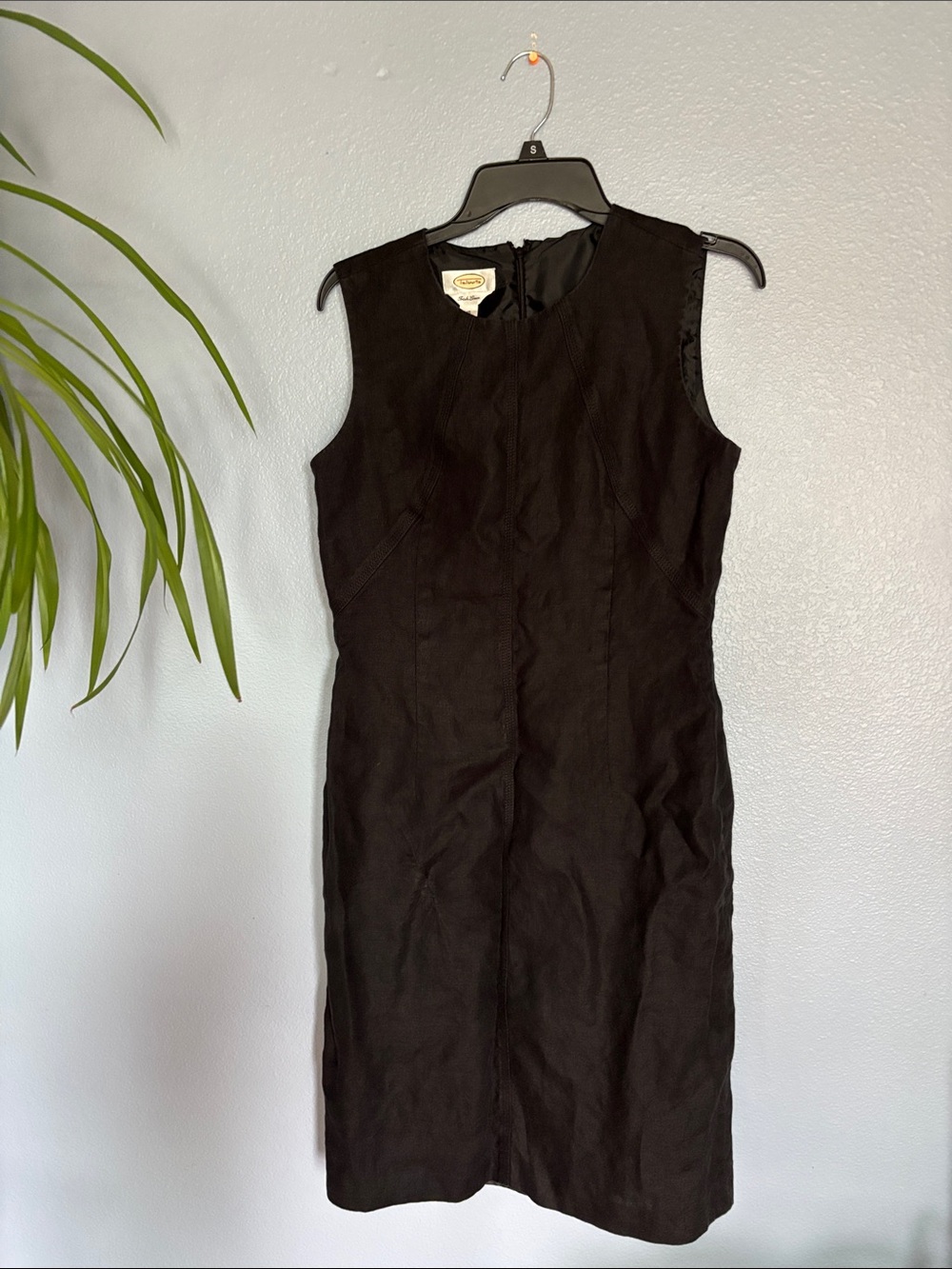 Talbots Black Sleeveless Midi Dress with Tailored Seams